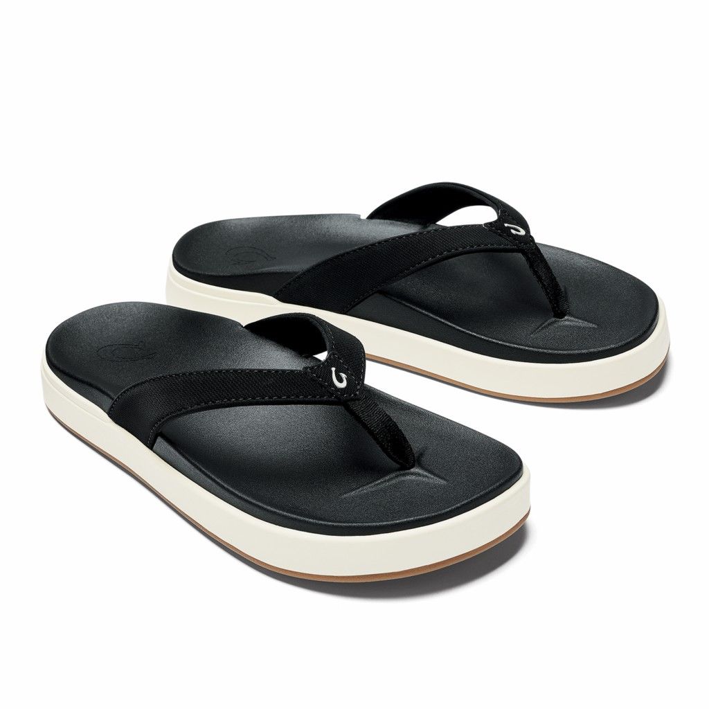 Olukai Women's Nua Pio Flip Flop - Black US647-208